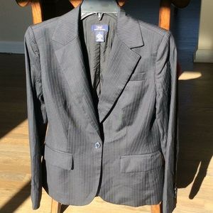 Navy pinstriped blazer